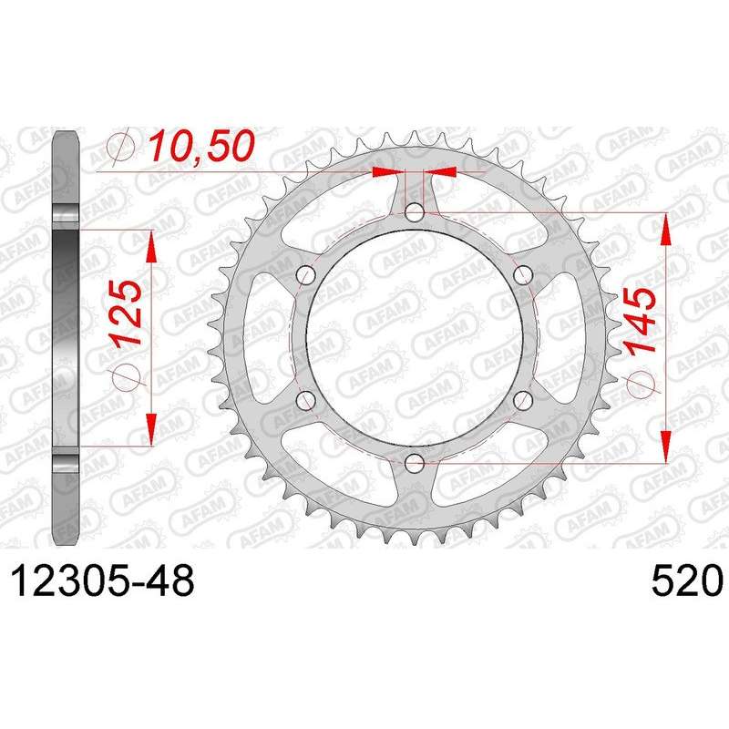 DC AFAM Couronne Inox 520 (48 dents)