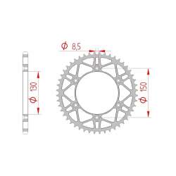 DC AFAM Couronne Inox 520 (45 dents)