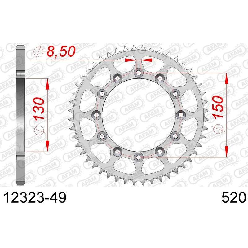 DC AFAM Couronne Inox 520 (49 dents)