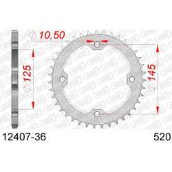 DC AFAM Couronne Inox 520 (36 dents)