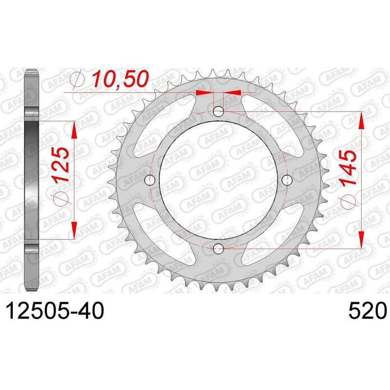 DC AFAM Couronne Inox 520 (40 dents)