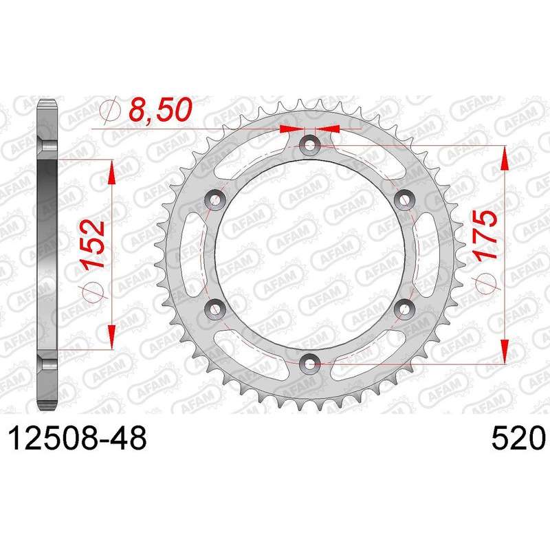 DC AFAM Couronne Inox 520 (48 dents)