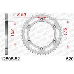 DC AFAM Couronne Inox 520 (52 dents)