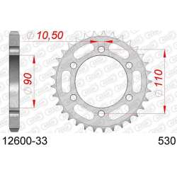 DC AFAM Couronne Inox 530 (33 dents)