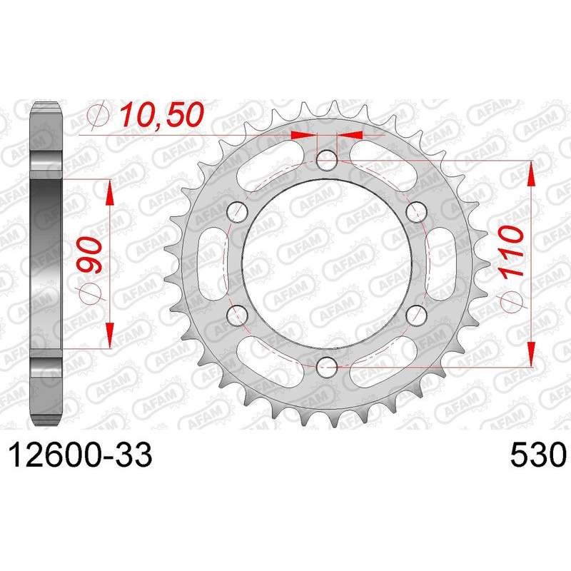 DC AFAM Couronne Inox 530 (33 dents)