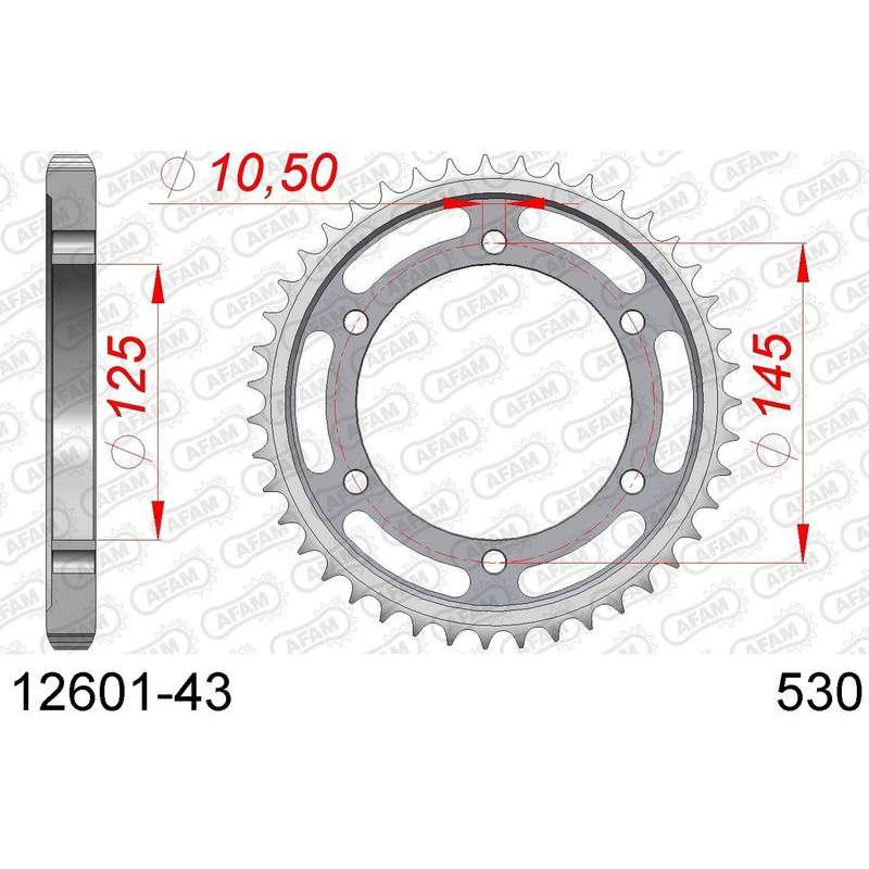 DC AFAM Couronne Inox 530 (43 dents)