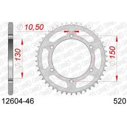 DC AFAM Couronne Inox 520 (46 dents)