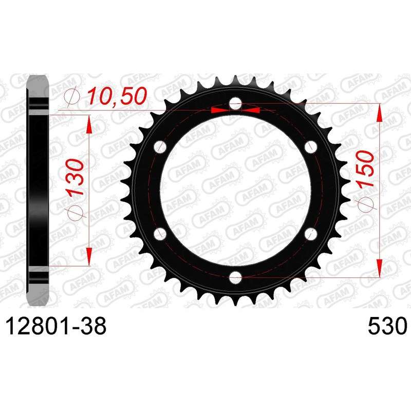 DC AFAM Couronne Inox 530 (38 dents)