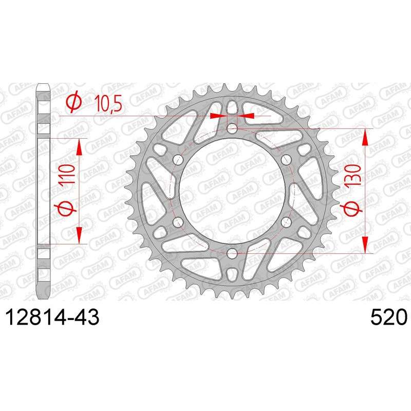 DC AFAM Couronne Inox 520 (43 dents)