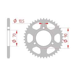 DC AFAM Couronne Aluminium 520 S/C (48 dents)