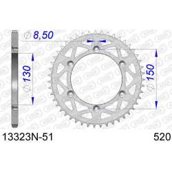 DC AFAM Couronne Aluminium 520 (51 dents)