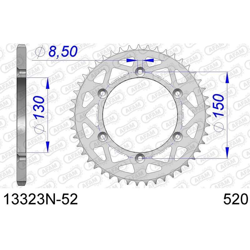DC AFAM Couronne Aluminium 520 (52 dents)