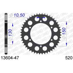 DC AFAM Couronne Aluminium 520 (47 dents)