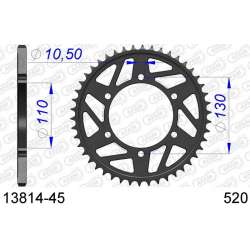 DC AFAM Couronne Aluminium 520 HARD (45 dents)