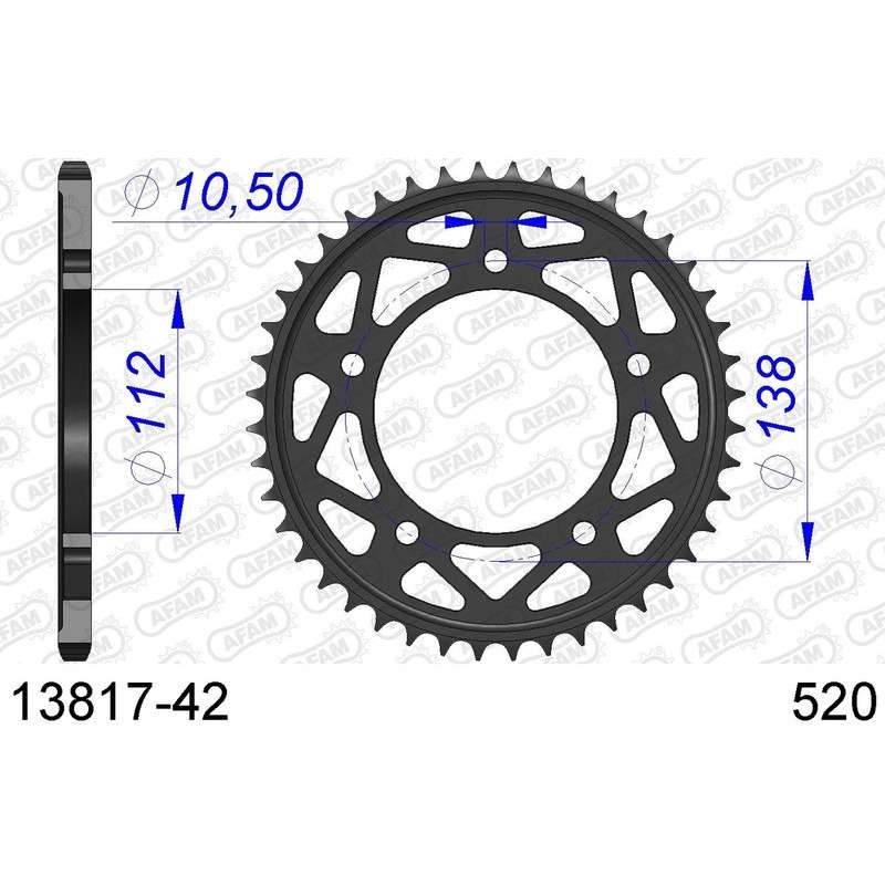 DC AFAM Couronne Aluminium 520 (42 dents)