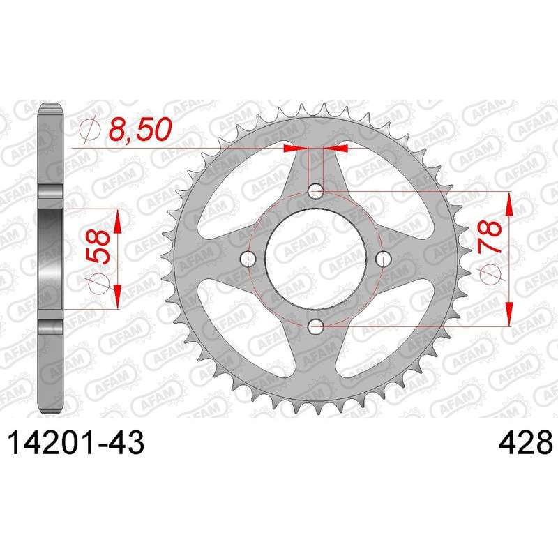 DC AFAM Couronne Inox 428 (43 dents)