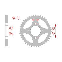 DC AFAM Couronne Inox 428 (50 dents)