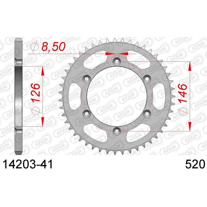 DC AFAM Couronne Inox 520 (41 dents)
