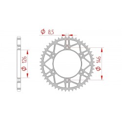DC AFAM Couronne Inox 520 (43 dents)