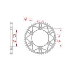 DC AFAM Couronne Inox 520 (44 dents)