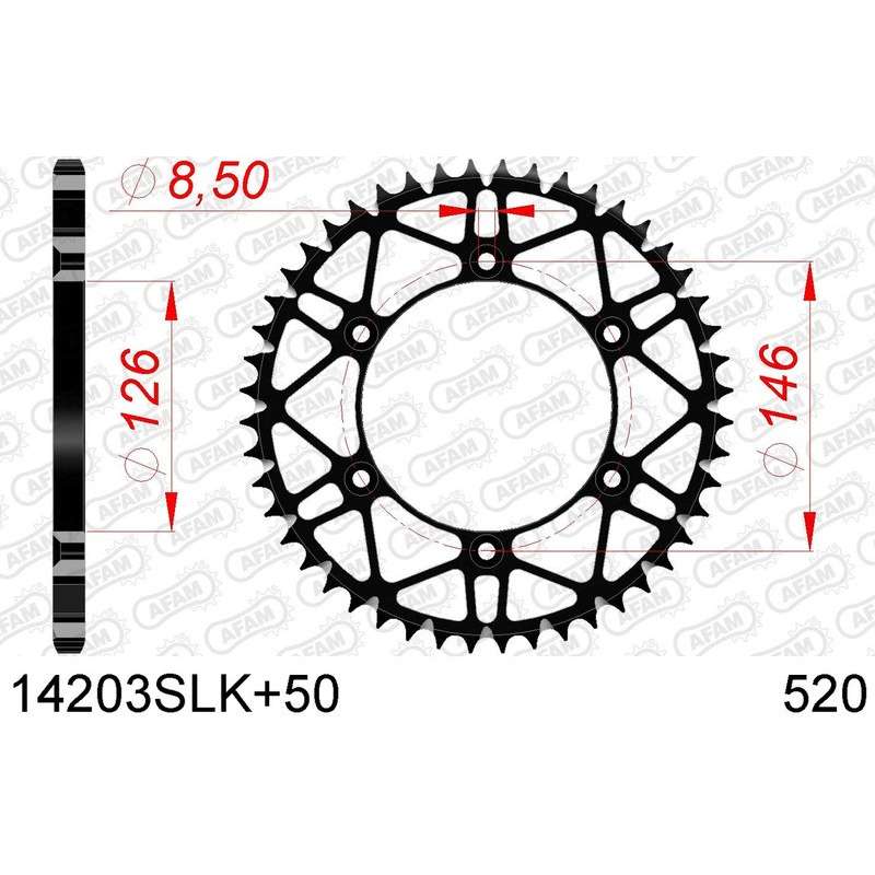 DC AFAM Couronne Inox 520 S/C (50 dents)