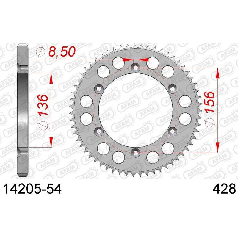 DC AFAM Couronne Inox 428 (54 dents)