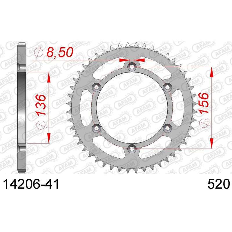 DC AFAM Couronne Inox 520 (41 dents)