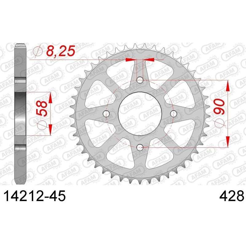 DC AFAM Couronne Inox 428 45 dents