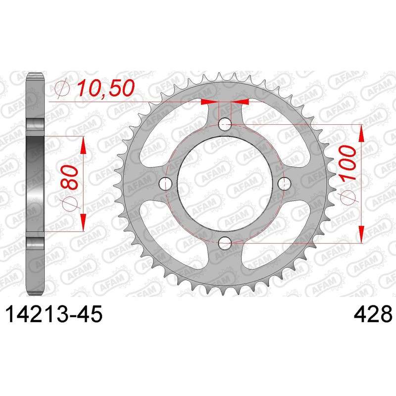 DC AFAM Couronne Inox 428 (45 dents)