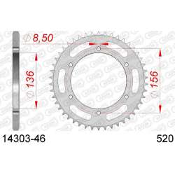 DC AFAM Couronne Inox 520 (46 dents)
