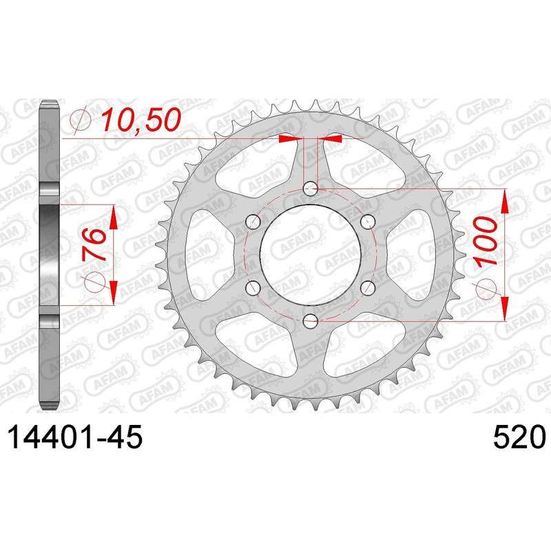 DC AFAM Couronne Inox 520 (45 dents)