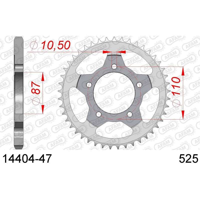 DC AFAM Couronne Inox 525 (47 dents)