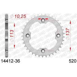 DC AFAM Couronne Inox 520 (36 dents)