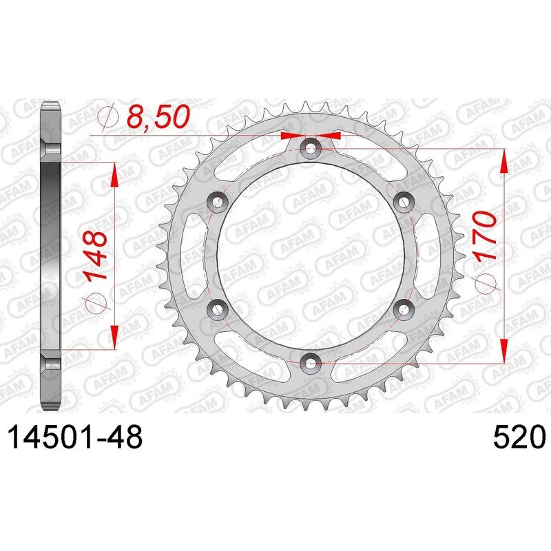 DC AFAM Couronne Inox 520 (48 dents)