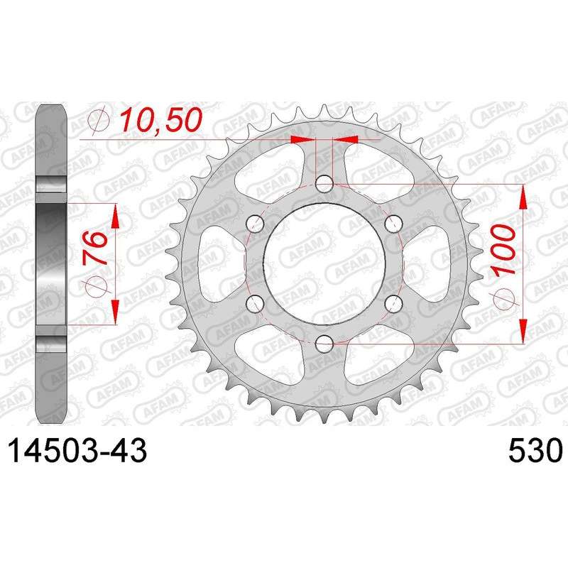 DC AFAM Couronne Inox 530 (43 dents)