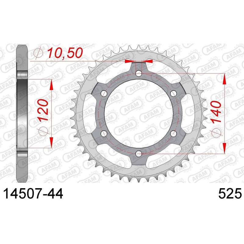 DC AFAM Couronne Inox 525 (44 dents)