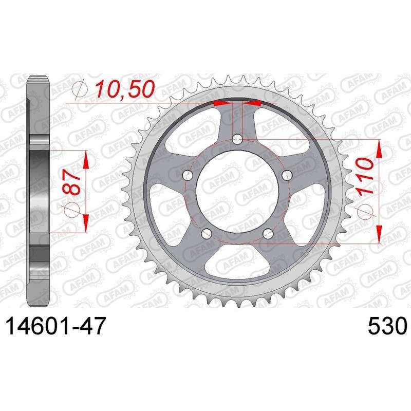 DC AFAM Couronne Inox 530 (47 dents)