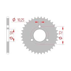 DC AFAM Couronne Aluminium 520 S/C (49 dents)