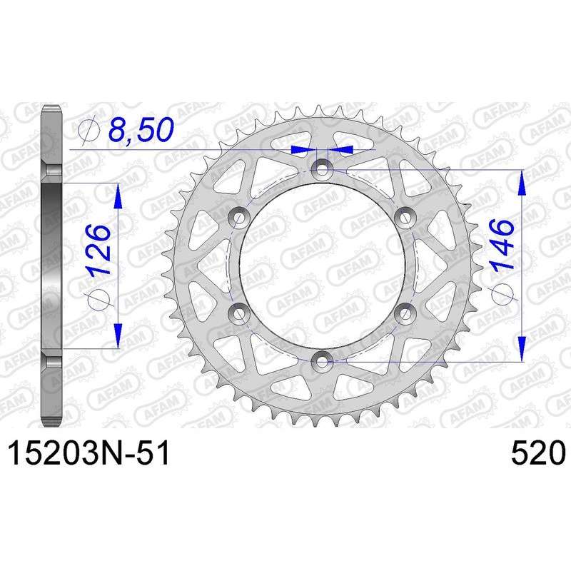 DC AFAM Couronne Aluminium 520 (51 dents)
