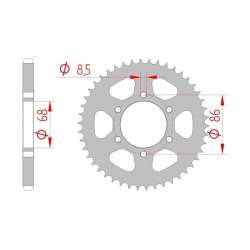 DC AFAM Couronne Inox 428 (46 dents)