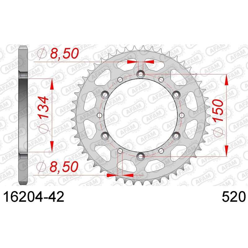 DC AFAM Couronne Inox 520 (42 dents)