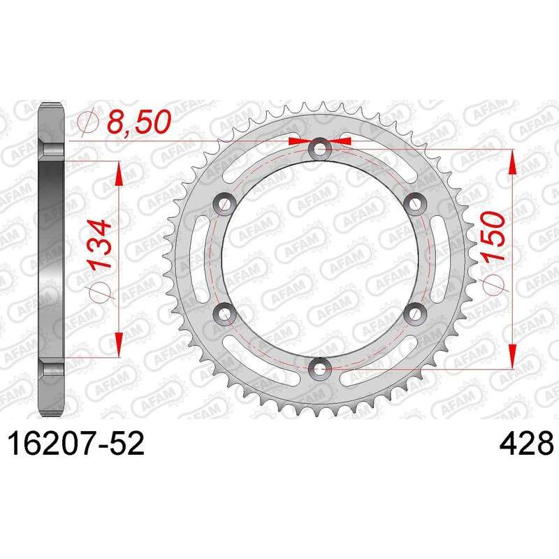 DC AFAM Couronne Inox 428 (52 dents)