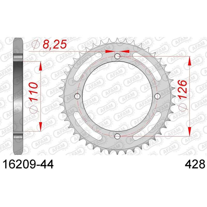 DC AFAM Couronne Inox 428 (44 dents)