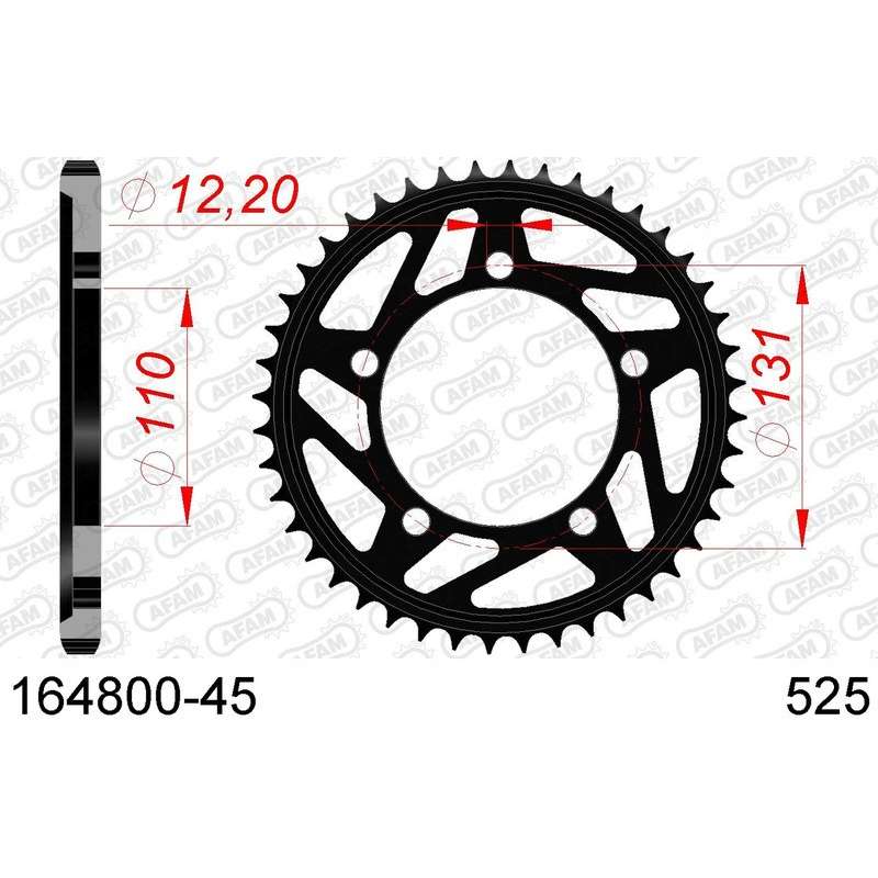 DC AFAM Couronne Inox 525 (45 dents)