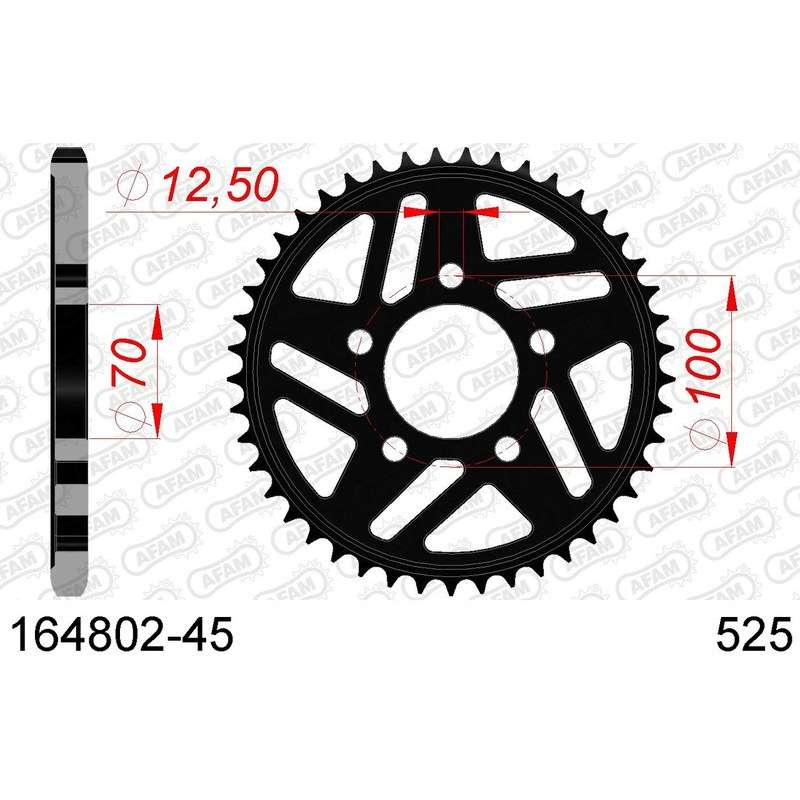 DC AFAM Couronne Inox 525 (45 dents)