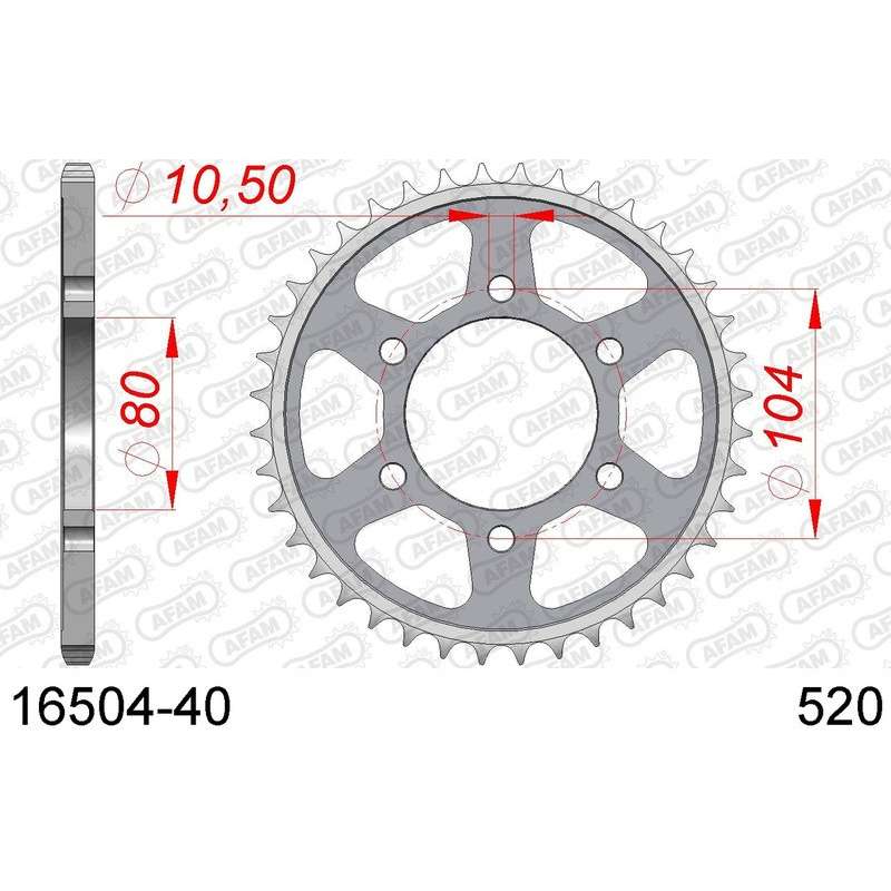 DC AFAM Couronne Inox 520 (40 dents)