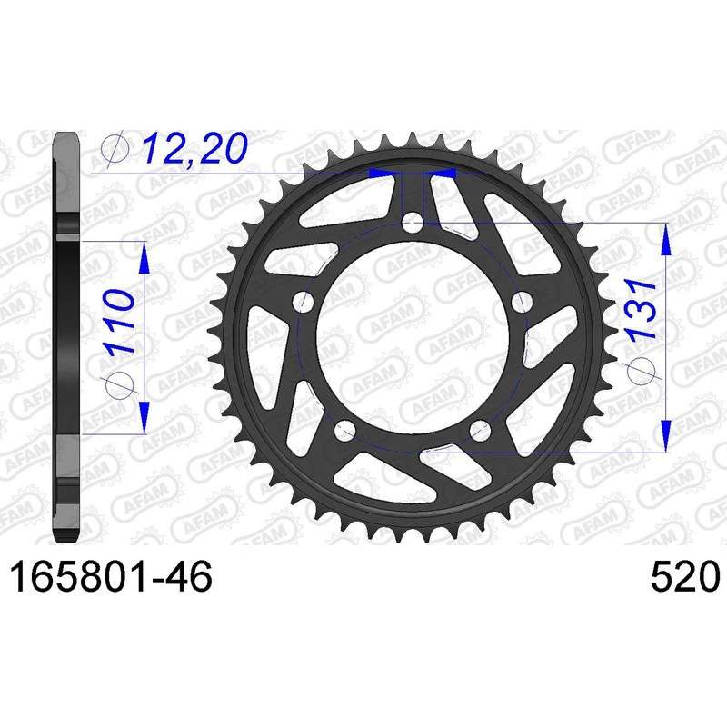 DC AFAM Couronne Aluminium 520 HARD (46 dents)