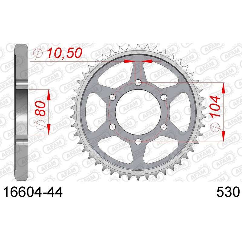 DC AFAM Couronne Inox 530 (44 dents)