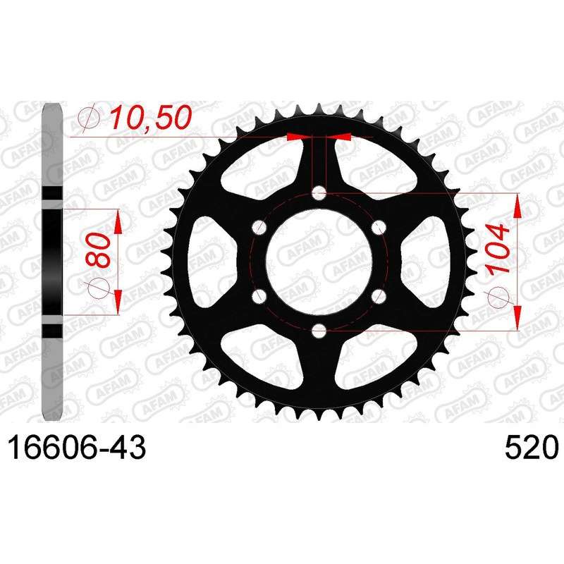 DC AFAM Couronne Inox 520 (43 dents)