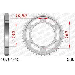 DC AFAM Couronne Inox 530 (45 dents)